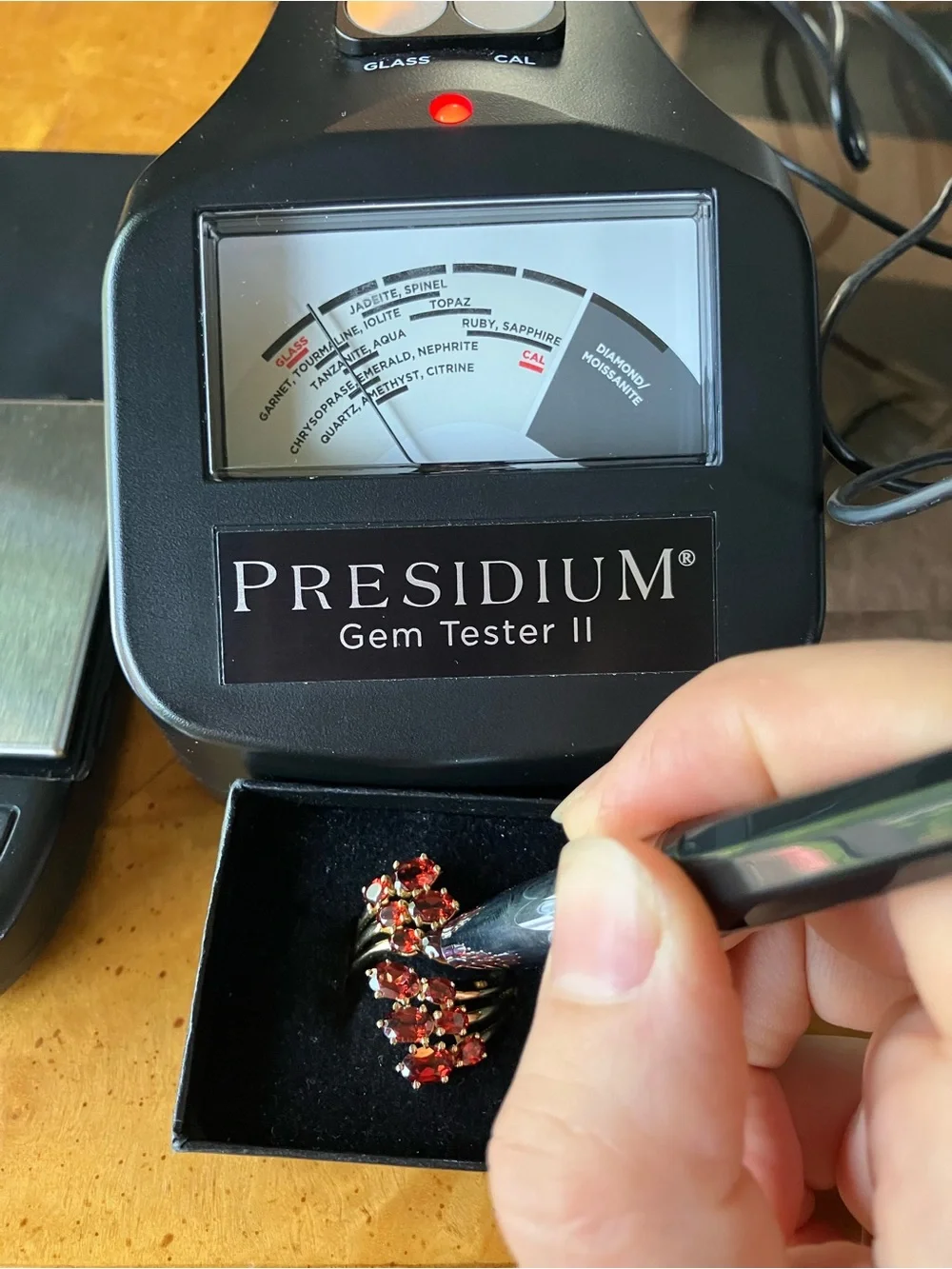 Natural Red Garnet Cluster Ring Size 9